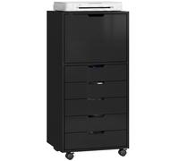 HOMCOM Mobile Archivio Verticale con 5 Cassetti, 40x40x60 cm, Nero