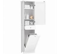 HOMCOM Mobile Bagno Alto con Cassetto e Cesto Bianco