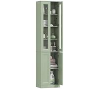 HOMCOM Mobile Bagno Alto Slim a 6 Ripiani Moderno 38x26x160 cm Verde Salvia