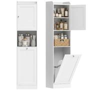 HOMCOM Mobile Bagno Alto Stretto 170cm Mobiletto Bagno 40x30x170 cm Bianco
