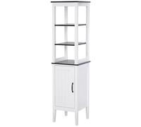 HOMCOM Mobile Bagno Alto Stretto con 3 Ripiani Aperti 40x38x162.5 cm Bianco
