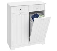 HOMCOM Mobile Bagno Basso con Cassetti Salvaspazio Bianco