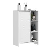 HOMCOM Mobile Bagno con 3 Ripiani Aperti e Armadietto un'Anta 53x30x80cm Bianco