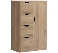 HOMCOM Mobiletto Bagno Portaoggetti in Truciolato con Armadietto e Cassetti