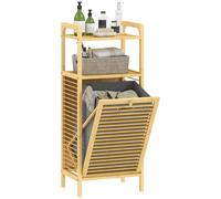 HOMCOM Mobile Bagno con Cesto Portabiancheria e Armadietto Contenitore