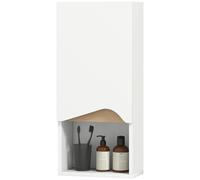 HOMCOM Mobile Bagno con Ripiano Aperto e Armadietto Bianco e color Legno