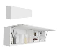 HOMCOM Mobile Bagno da Parete con Anta Soft Close 120x23x30 cm Bianco