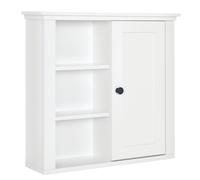 Homcom Mobile bagno mobiletto bagno mobile salvaspazio bagno mobiletto arredo bagno pensile da bagno armadietto sospeso legno bianco