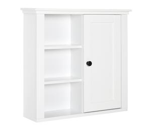 Homcom Mobile bagno mobiletto bagno mobile salvaspazio bagno mobiletto arredo bagno pensile da bagno armadietto sospeso legno bianco