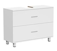 HOMCOM Mobile Bagno per Lavabo Senza Piedistallo con 2 Cassetti Bianco