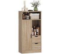 HOMCOM Mobile Bagno Salvaspazio con 2 Cassetti, Ripiani e Armadietto Legno