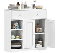 HOMCOM Mobile Bagno Salvaspazio con Cassetto e Ante 80x30x80.2 cm Bianco