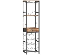 HOMCOM Mobile Bar, Mobile da Bar con Cassetto, Portabicchieri, Marrone Rustico Aosom Italy