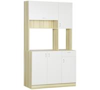 HOMCOM Mobile Buffet a 4 Porte per Cucina con Armadietti Cassetti e Ripiano