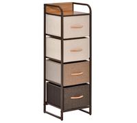 HOMCOM Cassettiera in Tessuto Slim Salvaspazio con 4 Cassetti Pieghevoli, Mobile con Cassetti Compatto in Metallo per Camera da Letto, Soggiorno, 31x29x99 cm, Multicolore