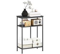 HOMCOM Mobile Consolle con 3 Ripiani, Tavolo Consolle Ingresso con Struttura in Metallo e Legno per Soggiorno e Corridoio, 55x30x81 cm, Nero