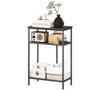 HOMCOM Mobile Consolle con 3 Ripiani, Tavolo Consolle Ingresso con Struttura in Metallo e Legno per Soggiorno e Corridoio, 55x30x81 cm, Nero