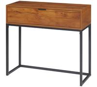 HOMCOM Mobile Consolle da Ingresso con Cassetto in Legno e Acciaio 80x30x76 cm