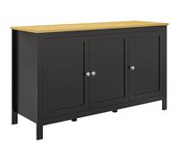 HOMCOM Mobile Contenitore con 2 Armadietti a 2 Ripiani Regolabili su 3 Altezze, 120x40x70 cm, Nero e color Legno Aosom Italy
