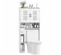 HOMCOM Mobile contenitore sopra WC moderno organizer bianco