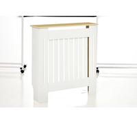 HOMCOM Mobile Copricalorifero in MDF e Legno Truciolare, Design a Doghe con Mensola Superiore, 78x19x83cm, Bianco