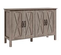 HOMCOM Mobile Cucina Basso stile Rustico con 2 Ripiani 120x37x75 cm Grigio