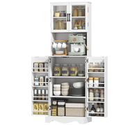 HOMCOM Mobile Cucina con 2 Armadietti e 8 Ripiani 60x39.5x179.6 cm Bianco
