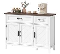 HOMCOM Mobile Cucina con Ante a Fienili, Cassetti e Ripiani Regolabili, Bianco