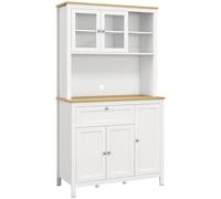 HOMCOM Mobile Cucina con Ripiani e Cassetti in Legno MDF Bianco