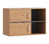 Homcom Mobile da bagno a parete con scomparti aperti e 2 ante Mobili da bagno moderni 80X35X57,5 cm Naturale