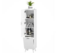 HOMCOM Mobile da Bagno con Armadietto a 3 Ripiani e Mobiletto Inferiore Bianco