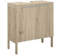 HOMCOM Mobile da bagno - mobile sottolavabo - armadio a 2 ante con ripiano - dim. 60L x 30L x 70H cm - MDF finto legno grigio