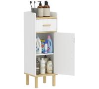 HOMCOM Mobile da Bagno Stretto Autoportante, Bianco