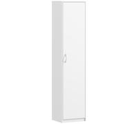 HOMCOM Credenza Cucina Alta Slim 180 cm, Mobile Dispensa a 5 Ripiani con Anta Soft Close, Antiribaltamento, Ripiani Regolabili, Mobile Cucina Salvaspazio Moderno, per Sala da Pranzo Soggiorno, Bianco