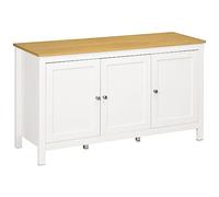 HOMCOM Mobile da cucina a buffet con 3 ante Buffet Soggiorno con ripiani regolabili per sala da pranzo Stile moderno 120x40x70 cm Bianco
