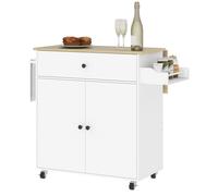 HOMCOM Mobile da Cucina con Cassetto, Armadietto Portaspezie e Portasciugamani