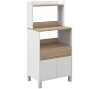 HOMCOM Mobile da cucina per forno a microonde con armadio cassetto mensola superiore 60 x 40 x 131 cm naturale e bianco
