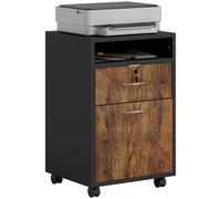 HOMCOM Mobile da Ufficio con Ripiano Aperto, Cassetto e Armadietto Marrone