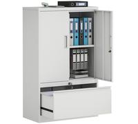 HOMCOM Mobile da Ufficio con Ripiano Interno Regolabile e Cassetto Bianco