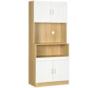 HOMCOM Mobile Dispensa Alto a 4 Ante 80x40x180 cm Bianco e color Legno