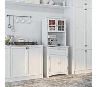 HOMCOM Mobile Dispensa Alto per Cucina e Sala da Pranzo con 2 Armadietti, Ripiani Regolabili e Piano d'Appoggio, in MDF, 68.6x40x164 cm, Bianco Descrizione:Crea pi?spazio con questa dispensa da cucina