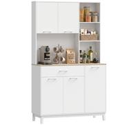 HOMCOM Mobile Dispensa da Cucina 180 cm con Piano Aperto e Ripiani Regolabili