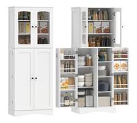 HOMCOM Mobile Dispensa da Cucina con 10 Ripiani, 162 cm, Bianco