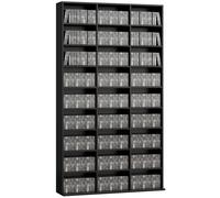 HOMCOM Mobile DVD 9 Ripiani, 27 Scomparti, 835 CD, 500 DVD