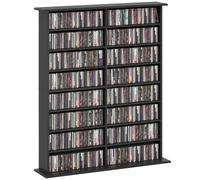 HOMCOM Mobile Libreria a 16 Ripiani per 720 CD in Legno 106.5x24x126.3 cm Nero