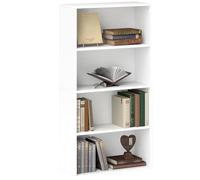 HOMCOM Mobile Libreria a 4 Ripiani Moderna in Legno 60x24x115.5 cm Bianco | 2 Scaffali Regolabili, Libreria Scaffale
