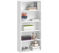 HOMCOM Mobile Libreria a 5 Ripiani con 3 Scaffali Regolabi 60L x 24P x 133.5A cm