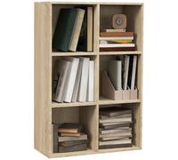 HOMCOM Mobile Libreria a 6 Cubi Moderno a Parete in Legno Bianco
