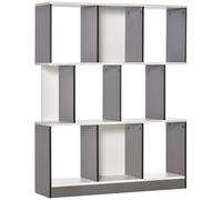 HOMCOM Mobile Libreria a 8 Ripiani 100x27x124 cm Grigio Scuro
