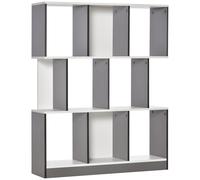HOMCOM Mobile Libreria a 8 Ripiani per Soggiorno e Camera da Letto, in Legno, 100x24x124 cm, Grigio Carbone Aosom Italy